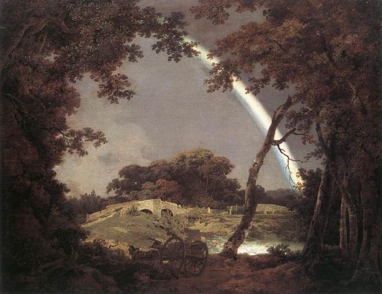 Joseph wright of derby Landscape with Rainbow oil painting image